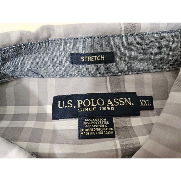 U.S. Polo Assn Men's Stretch Button Down Casual Long Sleeve Plaid Shirt Size XXL - Picture 6 of 11
